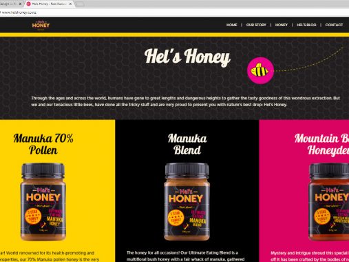 Hels Honey Wordpress website design - Nelson
