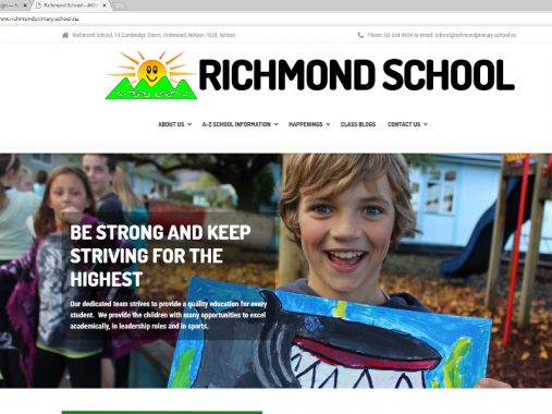 Richmond School website design - Nelson