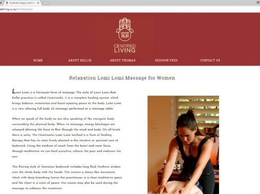 Centred Living website design - Nelson