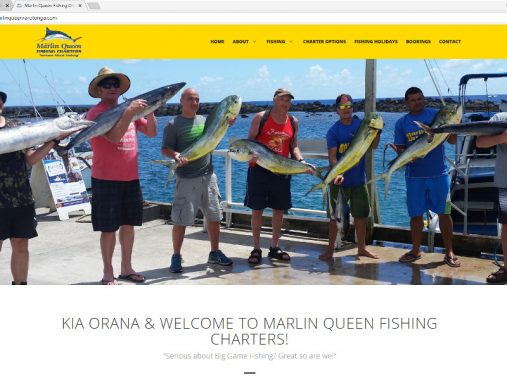 Marlin Queen Fishing Charters website design - Rarotonga